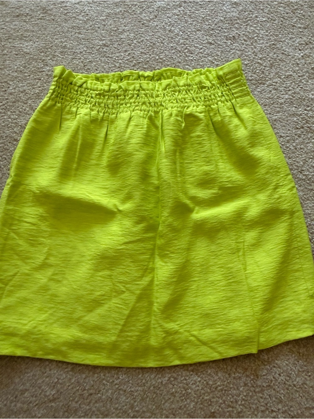 J. Crew Neon Lime Elastic-Waist Mini Skirt